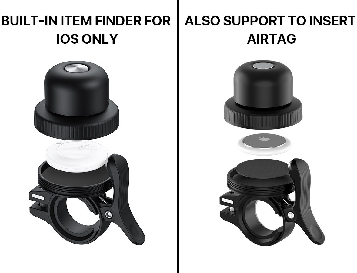MiLi MiBell iOS FindMy Bluetooth Tracker Anti-Diefstal Fietsbel Zwart afbeelding 10