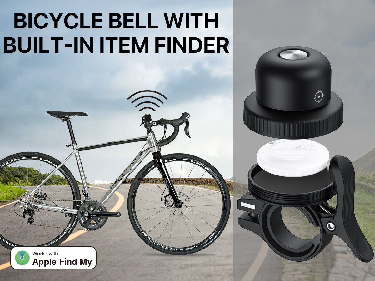 MiLi MiBell iOS FindMy Bluetooth Tracker Anti-Diefstal Fietsbel Zwart afbeelding 6