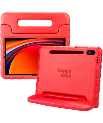 HappyCase Samsung Galaxy Tab S9 Kinder Tablethoes met Handvat Rood Hoesjes