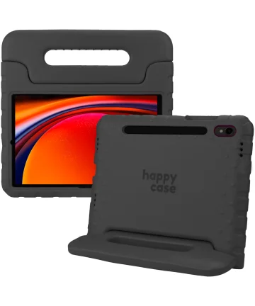 HappyCase Samsung Galaxy Tab S9 Kinder Tablethoes met Handvat Zwart Hoesjes