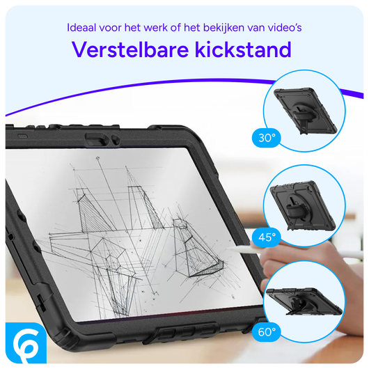 Samsung Galaxy Tab S9 / S9 FE Hoes met Screen Protector en Handriem Zwart afbeelding 6