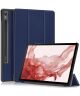 Samsung Galaxy Tab S9 Hoes Tri-Fold Book Case met Standaard Blauw