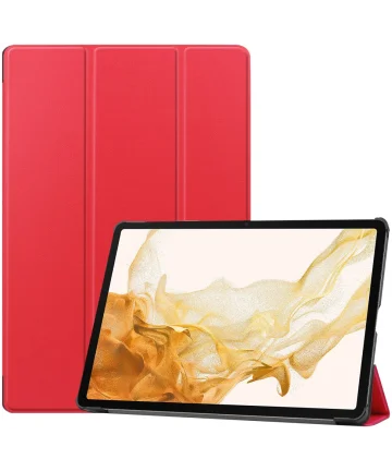 Samsung Tab S9 Plus / S9 FE Plus Hoes Book Case met Standaard Rood Hoesjes