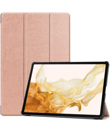 Samsung Tab S9 Plus / S9 FE Plus Hoes Book Case met Standaard Roze Hoesjes