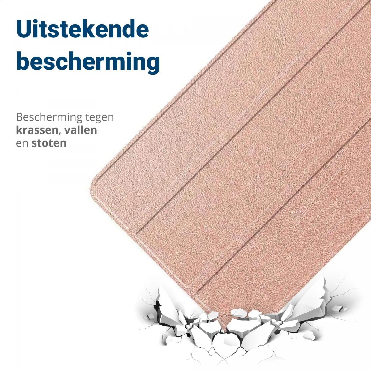 Samsung Galaxy Tab S10 Ultra / S9 Ultra Hoes Tri-Fold Book Case Standaard Roze afbeelding 2