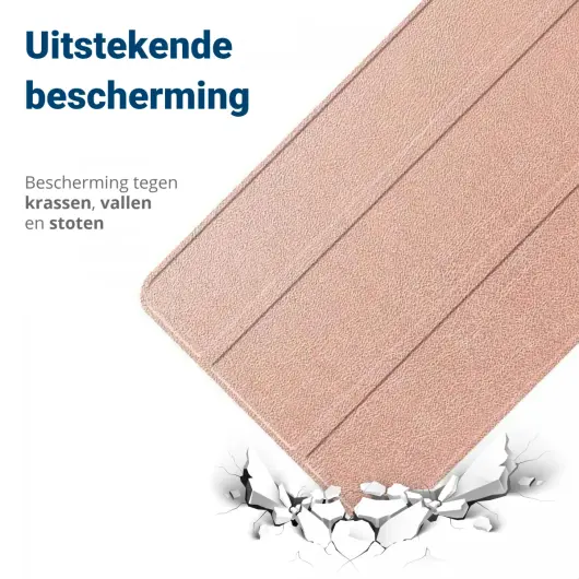 Samsung Galaxy Tab S10 Ultra / S9 Ultra Hoes Tri-Fold Book Case Standaard Roze afbeelding 2