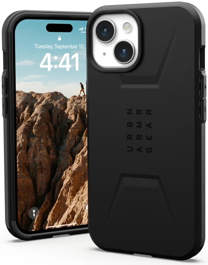 Urban Armor Gear Civilian Apple iPhone 15 Hoesje MagSafe Zwart afbeelding 1