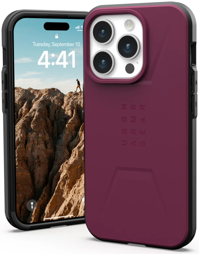 Urban Armor Gear Civilian Apple iPhone 15 Pro Hoesje met MagSafe Rood afbeelding 1