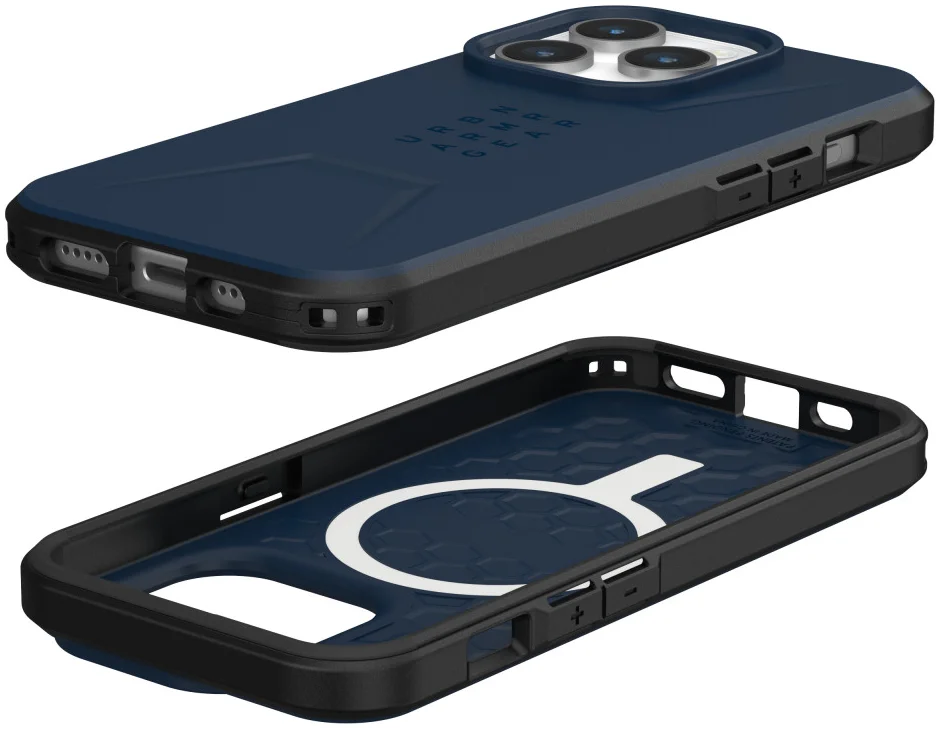 Urban Armor Gear Civilian Apple iPhone 15 Pro Hoesje met MagSafe Blauw afbeelding 3