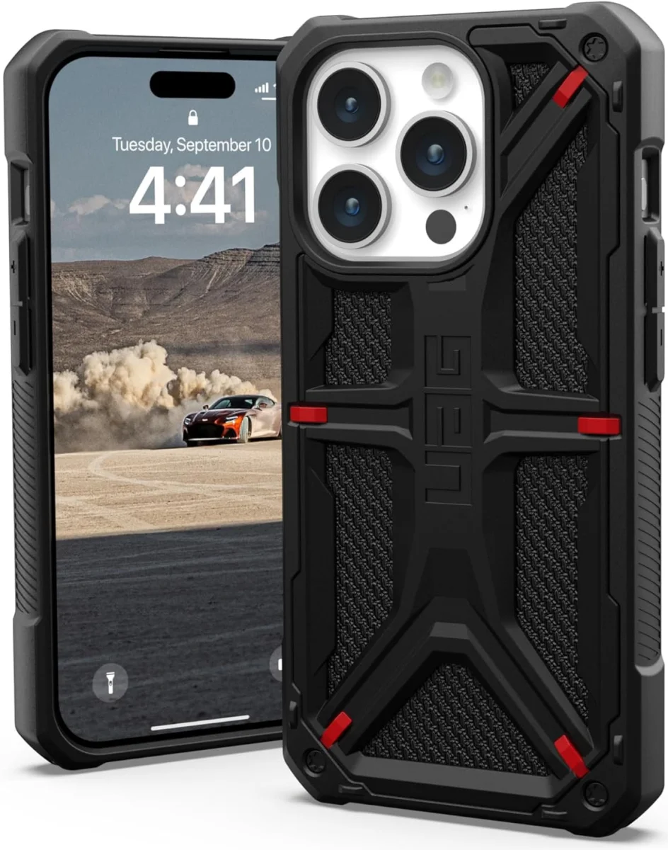 Urban Armor Gear Monarch Kevlar Apple iPhone 15 Pro Hoesje Zwart afbeelding 1