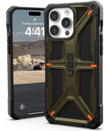 Urban Armor Gear Monarch Kevlar Apple iPhone 15 Pro Max Hoesje Groen Hoesjes