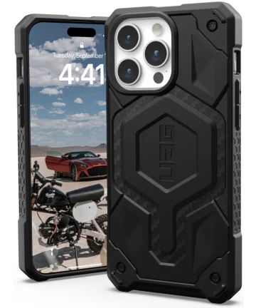 Urban Armor Gear Monarch Pro iPhone 15 Pro Max MagSafe Carbon Fiber Hoesjes