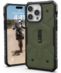Urban Armor Gear Pathfinder iPhone 15 Pro Max Hoesje Magsafe Olive