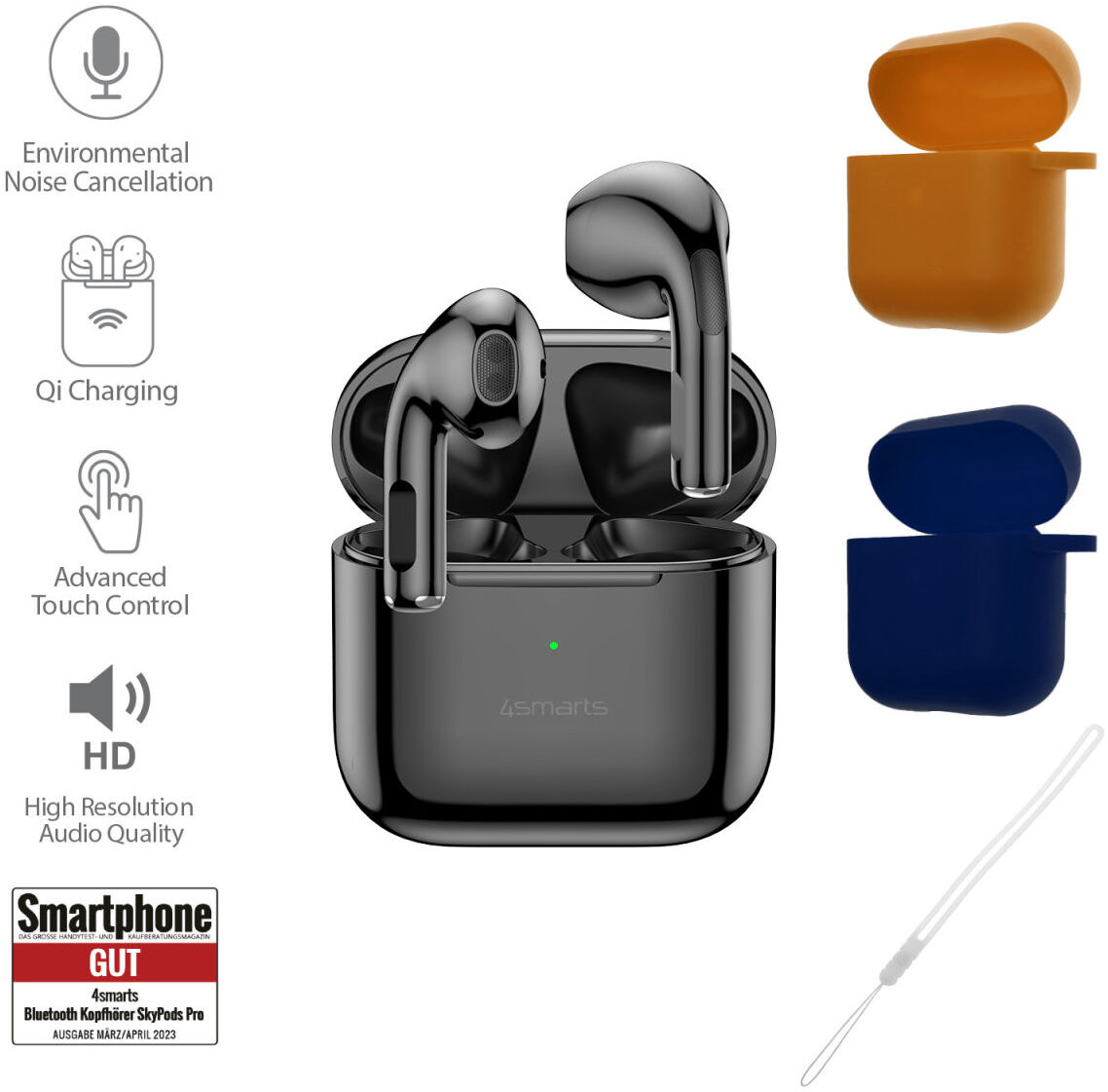 4smarts SkyBuds Pro TWS Draadloze Oordopjes met Noise Cancelling Zwart afbeelding 7