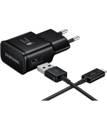Originele Samsung 15W Travel Adapter met Micro-USB Kabel 1 Meter Zwart Opladers