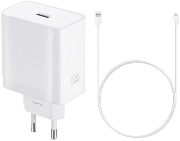 Originele Oppo SuperVOOC 80W Power Adapter met USB-C Kabel 1 Meter Wit afbeelding 1