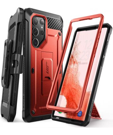 SUPCASE UB Pro Samsung S23 Ultra Hoesje Full Protect Kickstand Rood Hoesjes