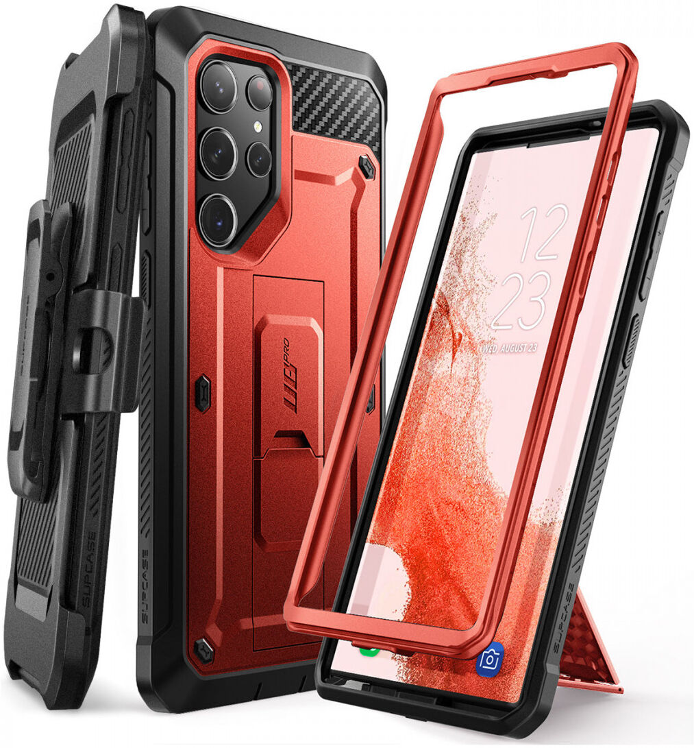 SUPCASE UB Pro Samsung S23 Ultra Hoesje Full Protect Kickstand Rood afbeelding 1