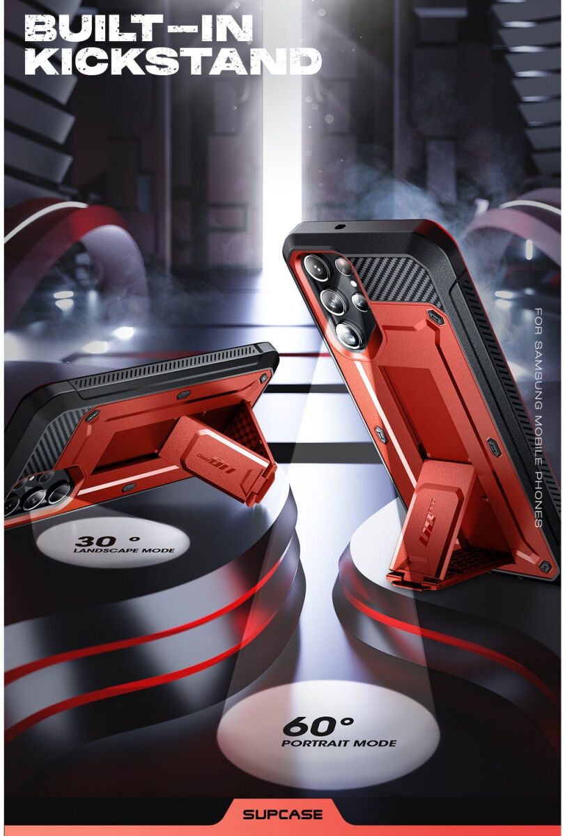 SUPCASE UB Pro Samsung S23 Ultra Hoesje Full Protect Kickstand Rood afbeelding 3