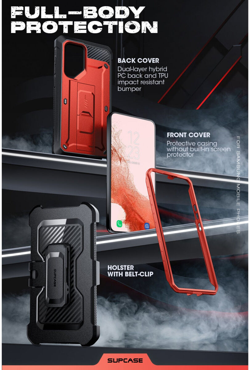 SUPCASE UB Pro Samsung S23 Ultra Hoesje Full Protect Kickstand Rood afbeelding 6
