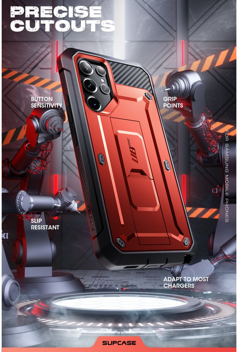 SUPCASE UB Pro Samsung S23 Ultra Hoesje Full Protect Kickstand Rood afbeelding 7