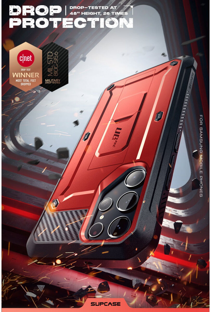 SUPCASE UB Pro Samsung S23 Ultra Hoesje Full Protect Kickstand Rood afbeelding 8