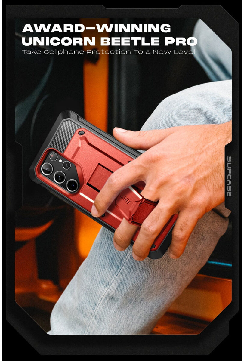 SUPCASE UB Pro Samsung S23 Ultra Hoesje Full Protect Kickstand Rood afbeelding 9