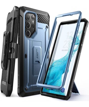 SUPCASE UB Pro Samsung S23 Ultra Hoesje Full Protect Kickstand Blauw Hoesjes