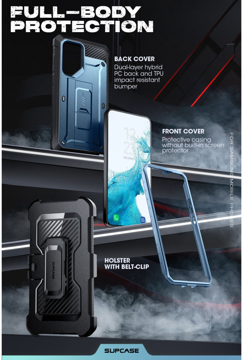 SUPCASE UB Pro Samsung S23 Ultra Hoesje Full Protect Kickstand Blauw afbeelding 6