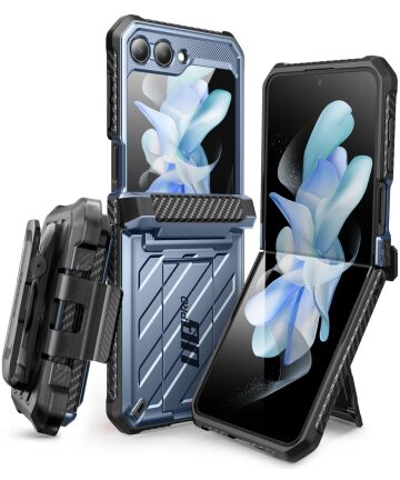 SUPCASE UB Pro Samsung Z Flip 5 Hoesje Full Protect Kickstand Blauw Hoesjes