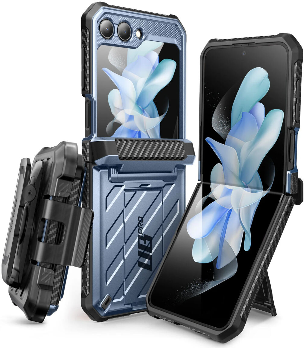 SUPCASE UB Pro Samsung Z Flip 5 Hoesje Full Protect Kickstand Blauw afbeelding 1