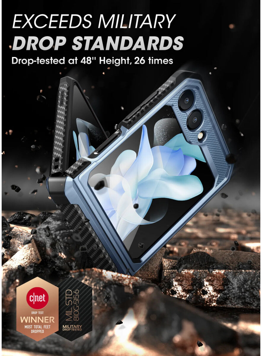 SUPCASE UB Pro Samsung Z Flip 5 Hoesje Full Protect Kickstand Blauw afbeelding 4