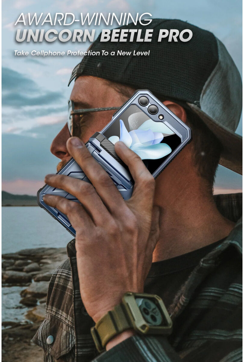 SUPCASE UB Pro Samsung Z Flip 5 Hoesje Full Protect Kickstand Blauw afbeelding 5