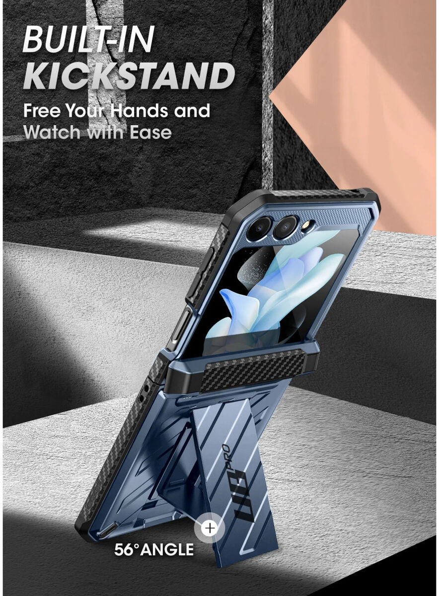 SUPCASE UB Pro Samsung Z Flip 5 Hoesje Full Protect Kickstand Blauw afbeelding 8