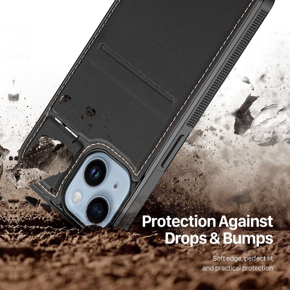 Dux Ducis Rafi iPhone 15 Plus Hoesje MagSafe Pasjes Houder RFID Zwart afbeelding 5