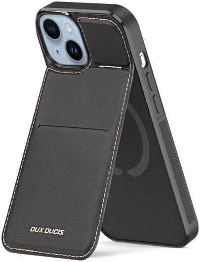 Dux Ducis Rafi iPhone 15 Plus Hoesje MagSafe Pasjes Houder RFID Zwart afbeelding 1