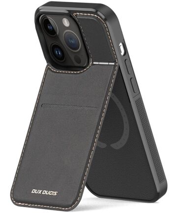 Dux Ducis Rafi iPhone 15 Pro Hoesje MagSafe Pasjes Houder RFID Zwart Hoesjes
