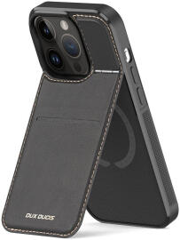 Dux Ducis Rafi iPhone 15 Pro Hoesje MagSafe Pasjes Houder RFID Zwart