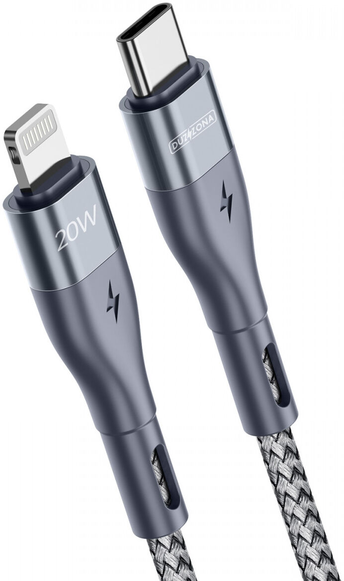 Duzzona 2.22A USB-C naar Lightning Kabel 20W Power Delivery 2M Grijs afbeelding 2