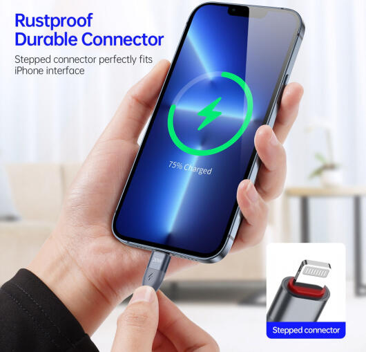 Duzzona 2.22A USB-C naar Lightning Kabel 20W Power Delivery 3M Grijs afbeelding 4