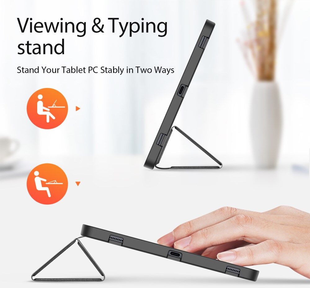 Dux Ducis Domo Samsung Tab S9+ / S9 FE+ Hoes Tri-Fold Book Case Zwart afbeelding 7