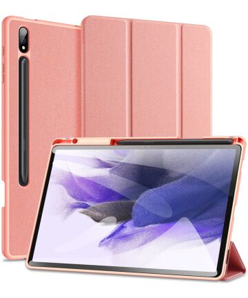 Dux Ducis Domo Samsung Tab S9+ / S9 FE+ Hoes Tri-Fold Book Case Roze Hoesjes