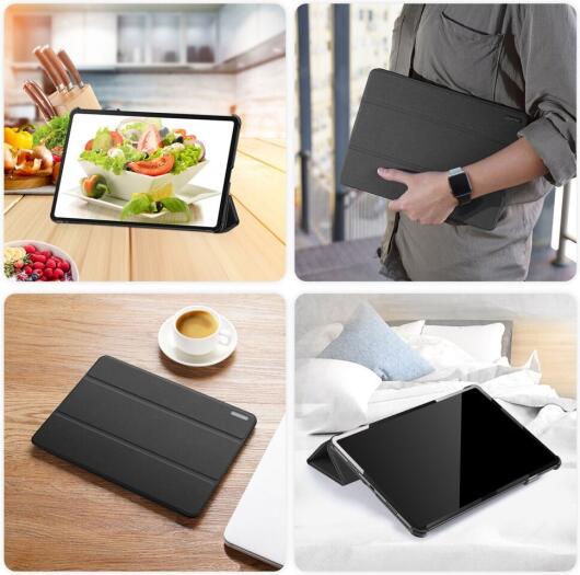 Dux Ducis Samsung Tab S8/S9 Ultra Hoes Tri-Fold Book Case Zwart afbeelding 3