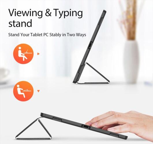 Dux Ducis Samsung Tab S8/S9 Ultra Hoes Tri-Fold Book Case Zwart afbeelding 4
