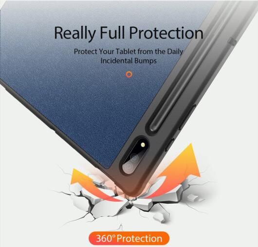 Dux Ducis Samsung Tab S8/S9 Ultra Hoes Tri-Fold Book Case Blauw afbeelding 5