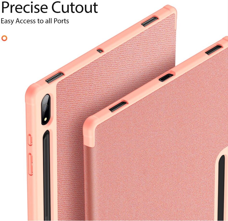 Dux Ducis Samsung Tab S8/S9 Ultra Hoes Tri-Fold Book Case Roze afbeelding 5