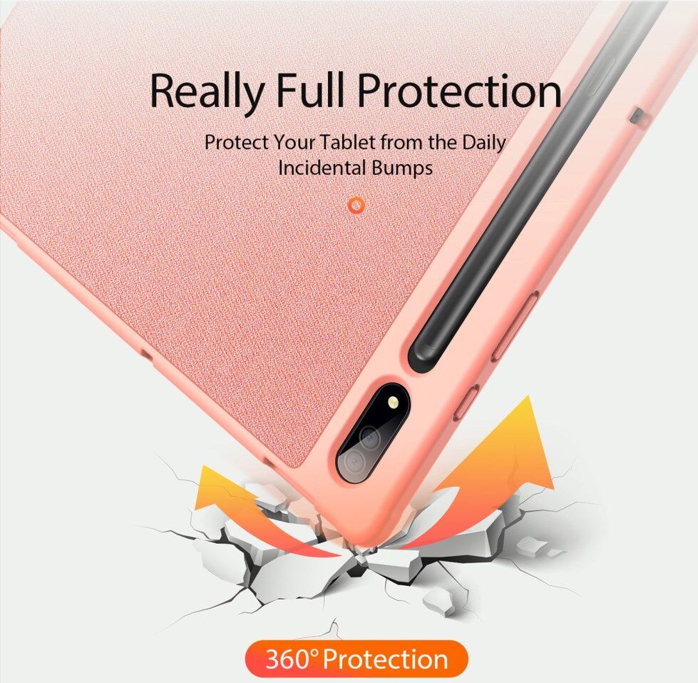Dux Ducis Samsung Tab S8/S9 Ultra Hoes Tri-Fold Book Case Roze afbeelding 8