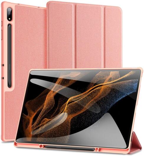 Dux Ducis Samsung Tab S8/S9 Ultra Hoes Tri-Fold Book Case Roze afbeelding 1