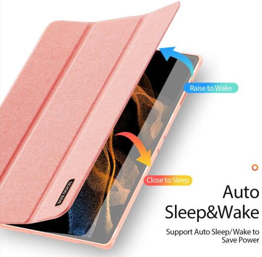Dux Ducis Samsung Tab S8/S9 Ultra Hoes Tri-Fold Book Case Roze afbeelding 11