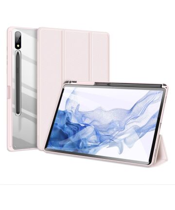 Dux Ducis Toby Samsung Tab S9+ / S9 FE+ Hoes Tri-Fold Book Case Roze Hoesjes